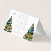 Add Logo Custom Text Christmas Tree 2026 Kalender Visitenkarten (Rückseite)