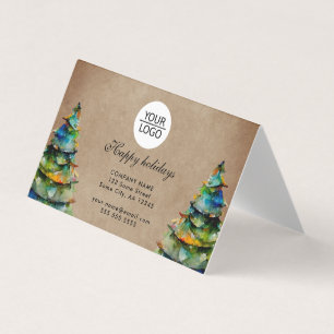 Add Logo Custom Text Christmas Tree 2026 Kalender Visitenkarten