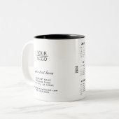 Add Logo Custom Text Company 2024 Calendar Zweifarbige Tasse (Vorderseite Links)