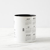 Add Logo Custom Text Company 2024 Calendar Zweifarbige Tasse (Mittel)