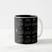 Add Logo Custom Text Company 2024 Calendar Zweifarbige Tasse (VorderseiteRechts)