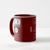 Add Logo Custom Text Company Photo 2024 Calendar Tasse (Vorderseite Links)