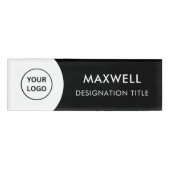 Add Logo | Modern Simple Elegant Magnet Title Namenschild (Vorderseite)