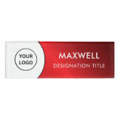 Add Logo | Modern Simple Elegant Magnet Title Namenschild (Vorderseite)