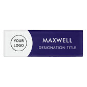 Add Logo | Modern Simple Elegant Magnet Title Namenschild (Vorderseite)