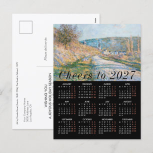 Add Logo Monet Art Painting Calendar 2026 Business Feiertagspostkarte
