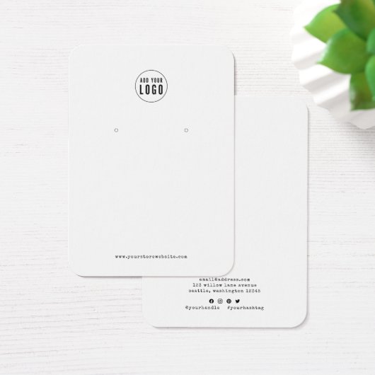 Add Logo Typewriter Earring Display Card (Schreibtisch)