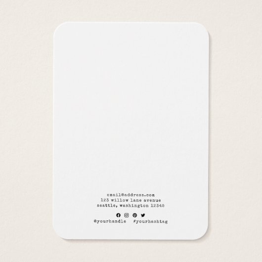 Add Logo Typewriter Necklace Display Card (Rückseite)