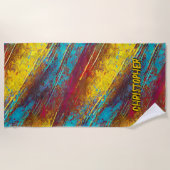 Add Name, Abstract Hombre Paint Stripes Strandtuch (Vorderseite)