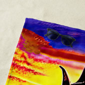 Add Name, Abstract Sailing Ship with Brown Sails Strandtuch (Beispiel)