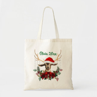 ADD NAME - Adorable Christmas Toggenburg Ziege Kin Tragetasche