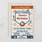 Add Name - Baseball Birthday Invitation for Boys (Vorne/Hinten)