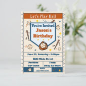 Add Name - Baseball Birthday Invitation for Boys Einladung (Stehend Vorderseite)
