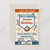 Add Name - Baseball Birthday Invitation for Boys Einladung (Vorne/Hinten)