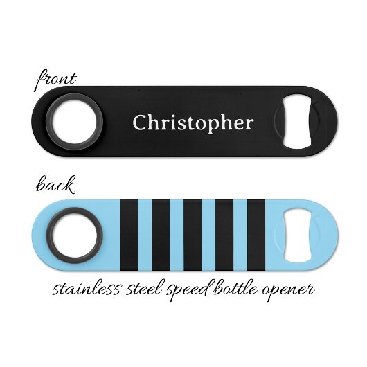 Add name black and blue speed flaschenöffner