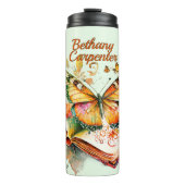 Add Name Butterfly & Book,  Thermosbecher (Vorderseite)