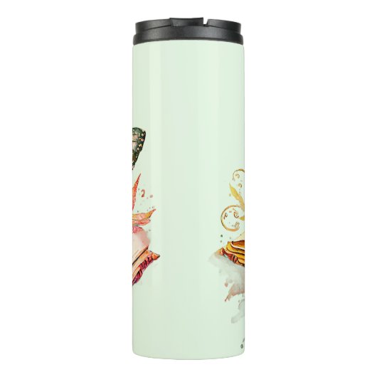 Add Name Butterfly & Book,  Thermosbecher (Rückseite)