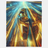 Add Name Change Text, Golden Racing Car  Fleecedecke (Vorderseite)