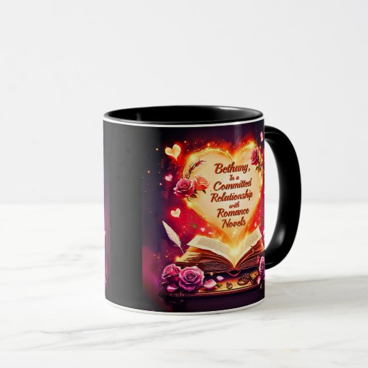 Add Name, Committed Relationship Romance Novels Tasse (VorderseiteRechts)