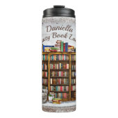Add Name, Crazy Book Lady, Bookshelf Chair  Thermosbecher (Vorderseite)