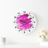 Add Name Edit Text She Shed Mauve Brush Stroke Große Wanduhr (Zuhause)