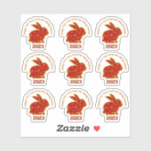 Add Name Happy Chinesisch Neujahr 2023 Rabbit Aufkleber (Blatt)