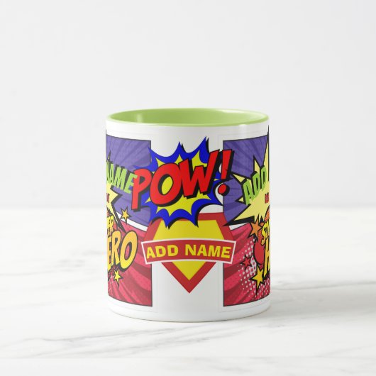(ADD NAME) ist mein SUPERHERO Personalisiertes COM Tasse (Zentrum)