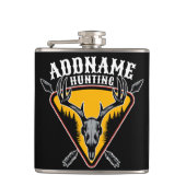 ADD NAME Junter Elk Skull Big Antlers Hirsche Jagd Flachmann (Vorderseite)