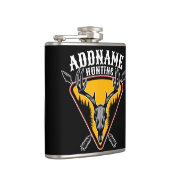 ADD NAME Junter Elk Skull Big Antlers Hirsche Jagd Flachmann (Rechts)