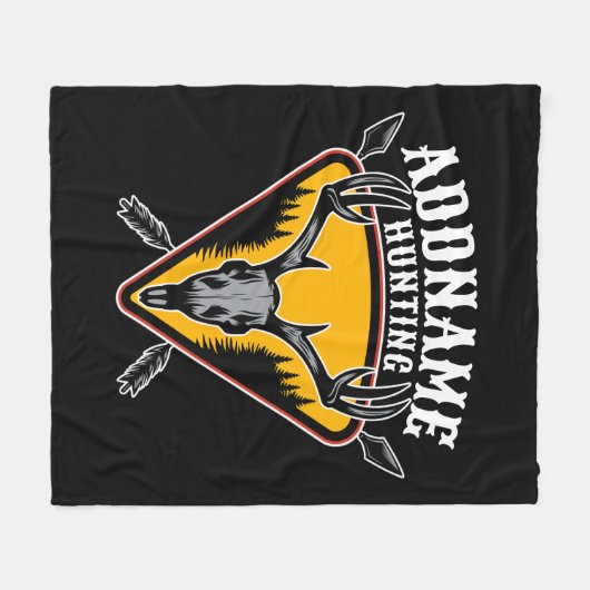 ADD NAME Junter Elk Skull Big Antlers Hirsche Jagd Fleecedecke (Vorderseite (Horizontal))