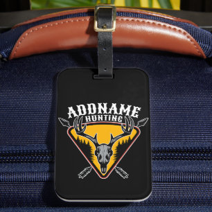 ADD NAME Junter Elk Skull Big Antlers Hirsche Jagd Gepäckanhänger