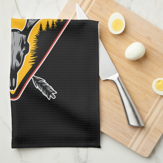 ADD NAME Junter Elk Skull Big Antlers Hirsche Jagd Geschirrtuch (Viertel Falte)