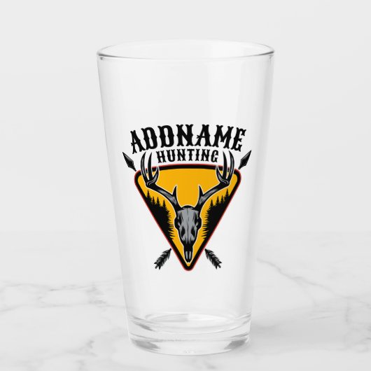 ADD NAME Junter Elk Skull Big Antlers Hirsche Jagd Glas (Vorderseite)