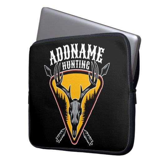 ADD NAME Junter Elk Skull Big Antlers Hirsche Jagd Laptopschutzhülle (Vorderseite Links)