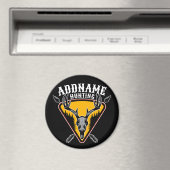 ADD NAME Junter Elk Skull Big Antlers Hirsche Jagd Magnet (In Situ (Geschirrspüler))