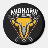 ADD NAME Junter Elk Skull Big Antlers Hirsche Jagd Magnet (Vorne)