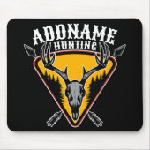 ADD NAME Junter Elk Skull Big Antlers Hirsche Jagd Mousepad (Vorne)