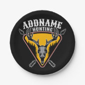 ADD NAME Junter Elk Skull Big Antlers Hirsche Jagd Pappteller (Vorderseite)