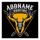ADD NAME Junter Elk Skull Big Antlers Hirsche Jagd Poster (Vorderseite)