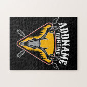 ADD NAME Junter Elk Skull Big Antlers Hirsche Jagd Puzzle (Horizontal)