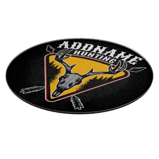 ADD NAME Junter Elk Skull Big Antlers Hirsche Jagd Schneidebrett (Ecke)