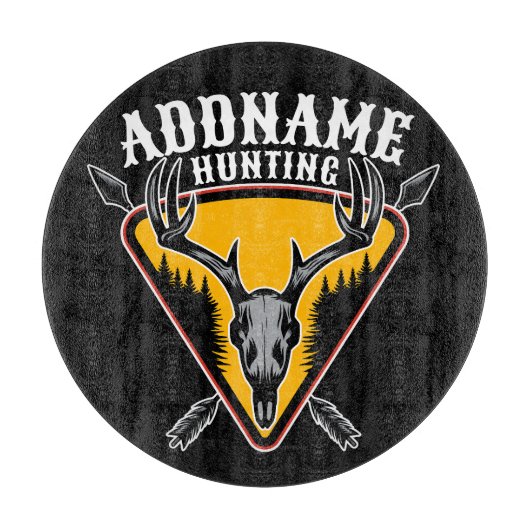 ADD NAME Junter Elk Skull Big Antlers Hirsche Jagd Schneidebrett (Vorderseite)