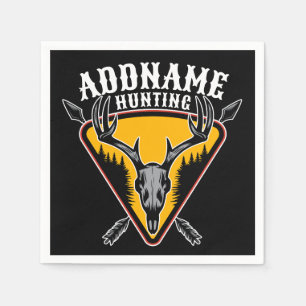 ADD NAME Junter Elk Skull Big Antlers Hirsche Jagd Serviette