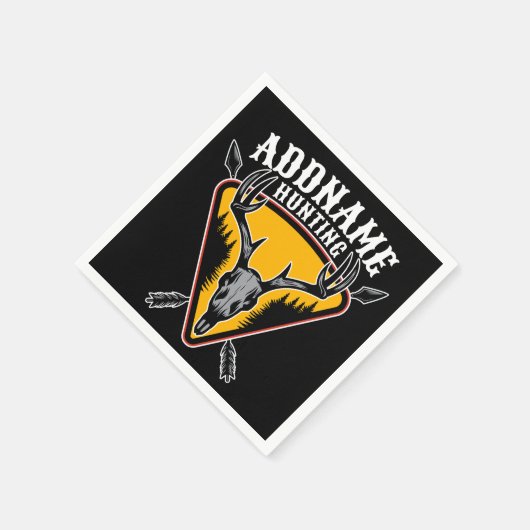 ADD NAME Junter Elk Skull Big Antlers Hirsche Jagd Serviette (Ecke)