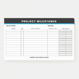 Add Name Project Milestones Tracker Sticky Notes Post-it Klebezettel