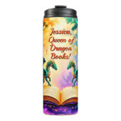 Add Name Queen of Dragon Books Thermosbecher (Vorderseite)
