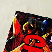 Add Name, Red Orange Blue Fire Flames Beach Towel Strandtuch (Beispiel)