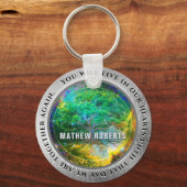 Add Name Silver Memorial Tree of Life Schlüsselanhänger (Vorderseite)