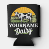ADD NAME Sunset Dairy Farm Grazing Holstein Kuh Dosenkühler (Rückseite)