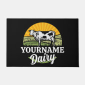 ADD NAME Sunset Dairy Farm Grazing Holstein Kuh Fußmatte (Vorderseite)